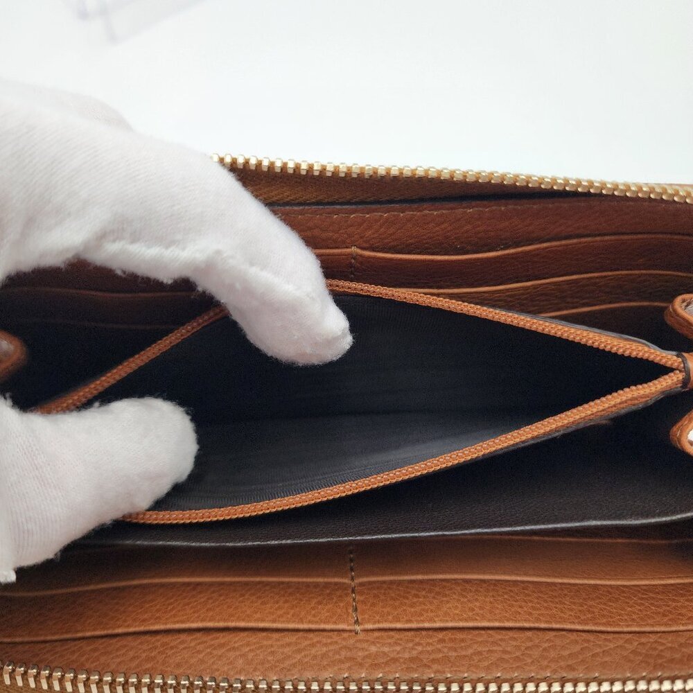 NEW! AUTHENTIC GUCCI GG CALF LEATHER TASSEL LONG WALLET IN WHISKY BROWN - Picture 13 of 13
